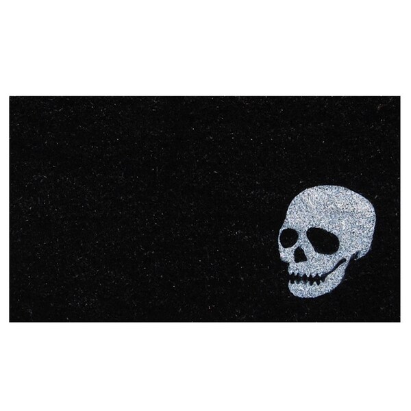 Configuracion 17 x 29 in. White Skull Rectangular Doormat Black & White CO2544247 - main